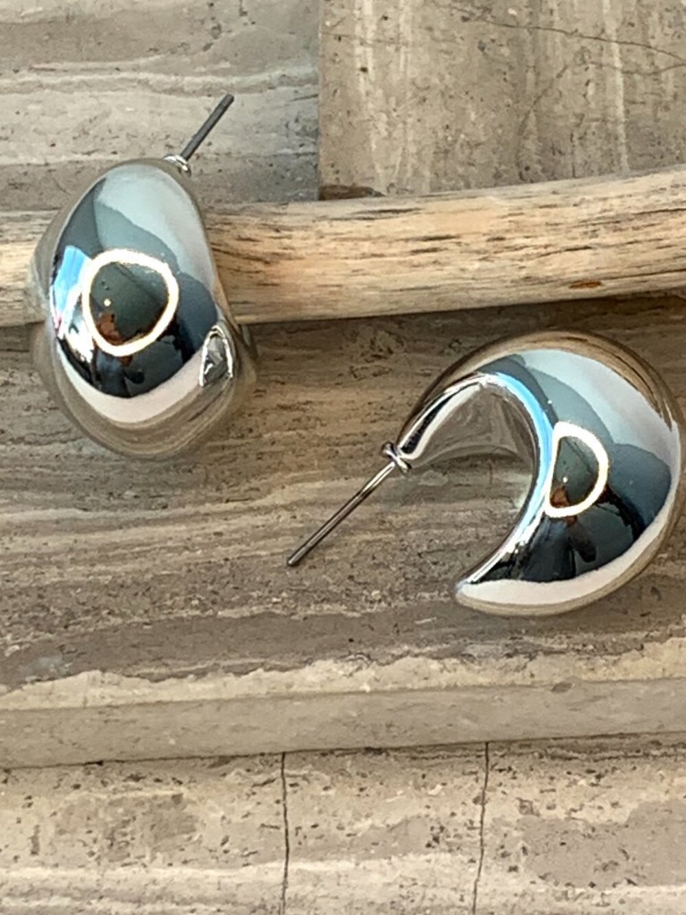 NEW Anthropologie Shashi Gina Silver Hoop Earrings